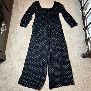 Able Marion Smocked Jumpsuit, Black/white, XXL, NWT